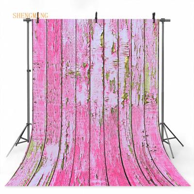 China Pink Wood Seamless Wrinkle Free Newborn Baby Photography Backdrop Floor Wooden Floor Photo Background for sale