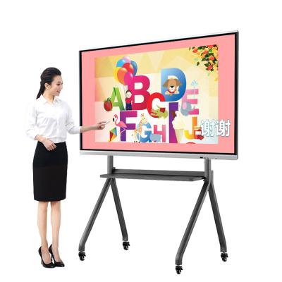 China School Teacher 55 65 75 86 Inch All In One Portable LCD Multi Flat Panel Interactive Digital Whiteboard Smart Touch Board for sale