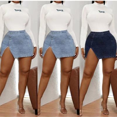 China 2021 anti-static new denim skirt split to fork anti-static jeans dress jeans to tuck women to tuck jeans for sale