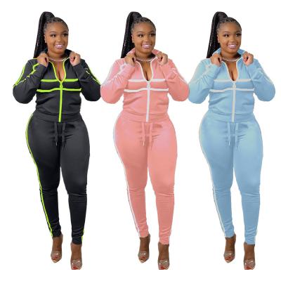 China 2021 new arrival QUICK DRY QUICK DRY sport to wear women two lace drop pants casual zipper hoodie female tracker sports 2 piece set clothing for sale