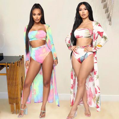 China 2022 New Arrival Breathable Bikini Woman Swimwear Summer Bodycon Halter Sexy Beach Wear 3 Pieces Set Women Swimwear for sale