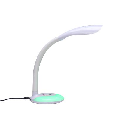 China Modern LED Desk Light Eye Protection Lamp Factory RGB LED Desk Lamp OEM Rechargeable Table Lamp with Power Outlet for sale