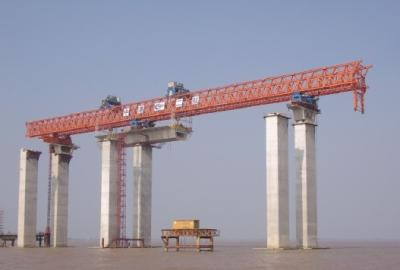 China Safe Double Girder Bridge Crane , Launching Gantry Double Girder Overhead Crane for sale