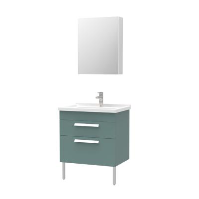 China HEGII Durable High Gloss Stainless Steel Home Mirrored Small Bathroom Vanity Cabinet With Wash Basin for sale