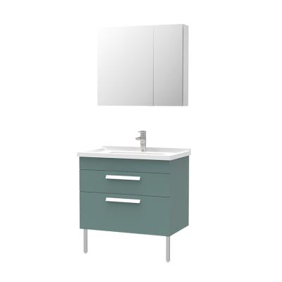 China HEGII Durable 30 Inch Mirrored Metal Bathroom Vanity Stainless Steel Sink Toilet WC Single Bathroom Cabinet for sale