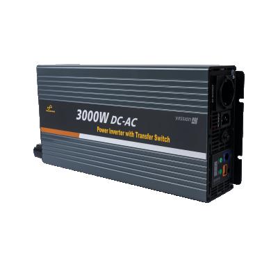 China 3000w 12v true sine wave inverter with remote control and transfer switch 436x197x82mm for sale