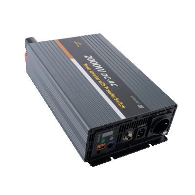 China 12v 110v 2000w Pure Sine Wave Inverter With LED Display 351x197x82mm for sale