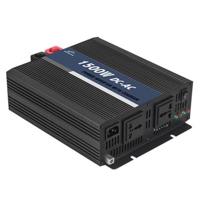 China DC To AC Power Inverter 1500w 24v 220v Rechargeable Battery Inverter 40X28X15CM for sale