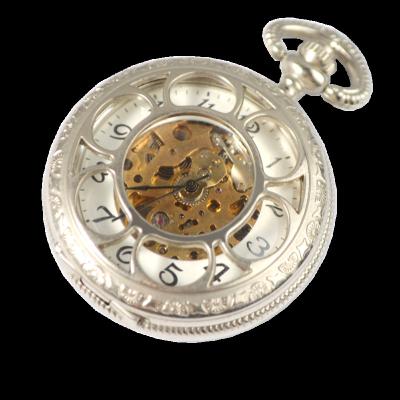 China Antique Silver Mechanical Pocket Watches Skull Pocket Watch SNTPK006 for sale