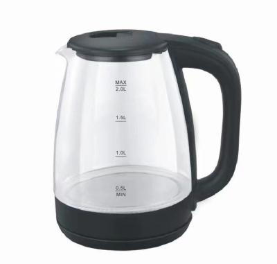 China 360 Degree Base Hotel Kitchen Appliances 2.0L Cordless Rotating Water Glass Kettle for sale