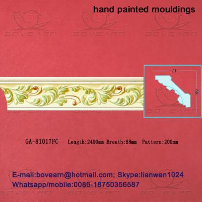 China Hand Painted PU Cornices Moulding Polyurethane crown molding for sale