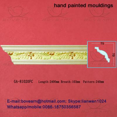 China Hand Painted PU Carved Cornices Moulding for sale