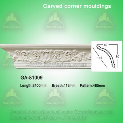 China Factory Price PU Foam Carved Crown Cornice Mouldings for sale