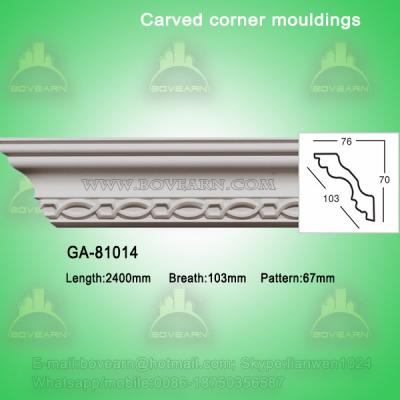 China Good Quality European- style Decorative PU Carved Crown Moulding for Ceiling for sale