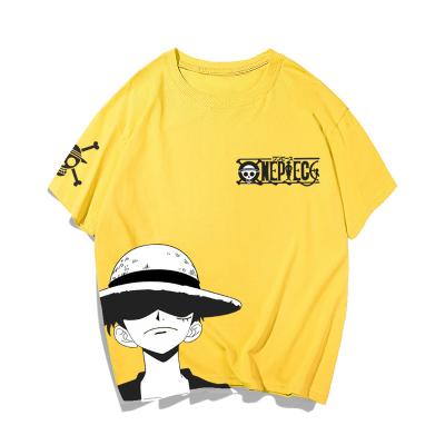 China Anti-wrinkle T-shirt Men's Short Sleeve Anime Printed Luffy Men's Cotton Loose Plus Size Half Sleeve Men's T-shirt for sale