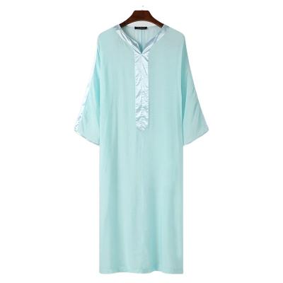 China Hot sale kanzu daffah thobe men islamic loose casual clothing libya canvas long dress for sale