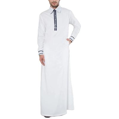 China Rayon 2021 latest fashion style temperament islamic elegant men's lapel long robe muslim clothing muslim dresses for sale