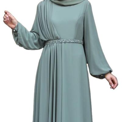 China Islamic Clothing Women Long Robe Rayon Dresses Dubai Abaya Elegant Muslim Arabic Kaftan Dress Islamic Clothing Women Cardigan for sale