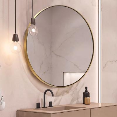 China Modern Decorative Round Steel Frame Metal Rose Gold Wall Factory Direct Sale Stainless Steel Mirror Customized Round Frame Wall Mirror for sale