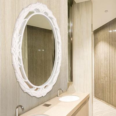 China Modern Home Decorative Oval Frame White Oval Mirror Frame Decorative Wall Mirror For Living Room for sale