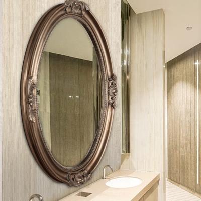 China Morden Fashion Luxury Oval Cheap Wall Mirror PU Glass Mirror Price for sale