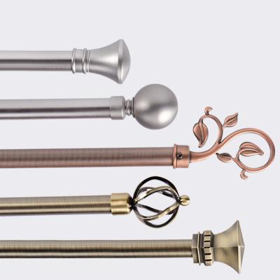 China Single Rod Sets Metal Classic Curtain Poles Contemporary European Style Bracket Curtain Poles for sale