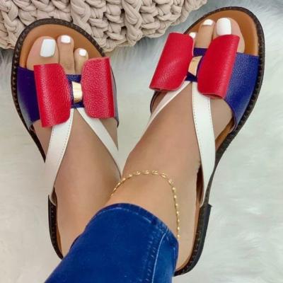 China Fashion trend women's slippers bottom color bow sandals and soft slippers and comfortable outdoor beach women's shoes for sale