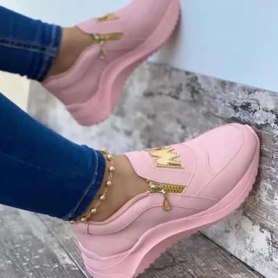 China CUSHIONING shoes 2021 summer pure women flats shoes women leisure sports zipper color sandals flats for sale