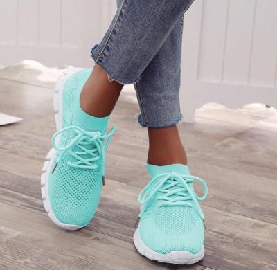 China CUSHIONING Breathable Lace-up Platform Female Sports Shoes Ladies Mesh Women Flat Summer Flat Shoes for sale