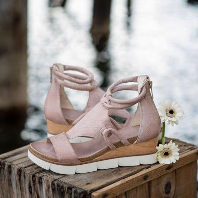 China CUSHIONING Wedge Heel Platform Sandals Summer Women's Open-Toed Toe Sandals Fish Mouth Wedge Sandals Female for sale