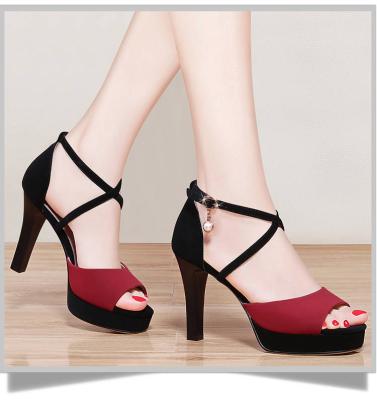 China Fashion trend women shoes heel sandals women super high heel buckle stilettos shoes heel sandals for sale