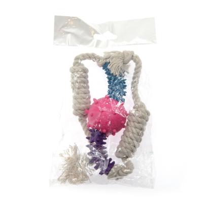 China Wholesale Sustainable Multifunctional Innovational Chew Rope Double Tooth-cleaning Dog Rubber Dog Toy for sale