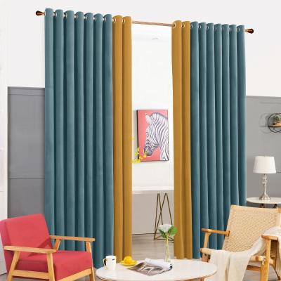 China Blackout Eco - Friendly Curtains For Bedroom Sound Reduction Solid Thermal Insulated Grommet And Window Drapes Room Darkening Curtains for sale