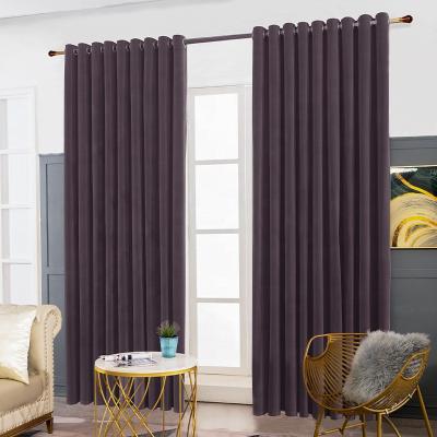 China Blackout Eco - Friendly Indoor Curtains For Bedroom Sound Reduction Solid Thermal Insulated Grommet And Window Drapes Room Darkening Curtains for sale