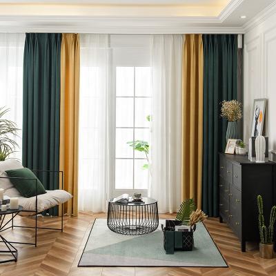 China Two Layers Blackout Curtain Classic Solid Grommet Sun Window Eco-friendly Exclusive Home Block Reduce Noise Hotel Stylish Thick Curtain for sale