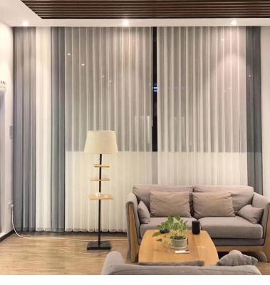 China The Popular Office Home Aluminum Eco-friendly Blockout Hanas PVC Shade Sheer Transparent Vertical Blind Track Eco-Friendly For Cafe for sale