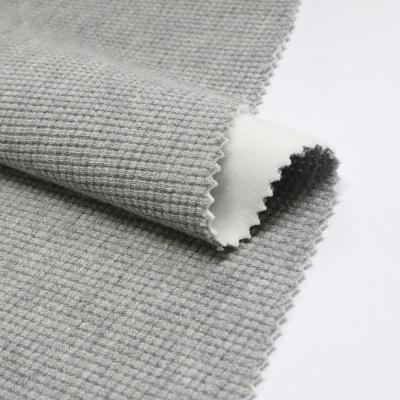 China QS9248 Brushed Sueded Hot Sale 460gsm Waffle Knit Fabric Metallic With Velvet Super Soft Minky Fabric For Apparel Sweater Hoodies for sale