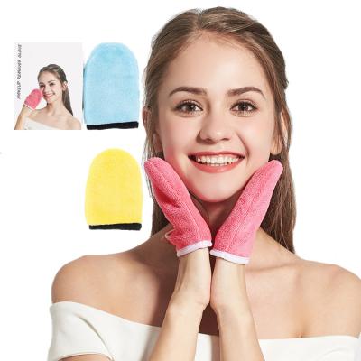 China Free Sample Sustainable Microfiber Makeup Remover Glove Makeup Removal Tissue Gum Towel for sale