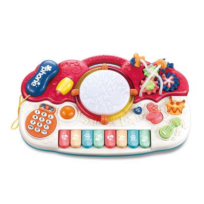 China Non-toxic Eco-friendly Puzzle Musical Instrument Electronic Organ Light Ball Simulation Phone Jazz Drum Round Bead Gear Baby Toys Music Piano Keyboard for sale