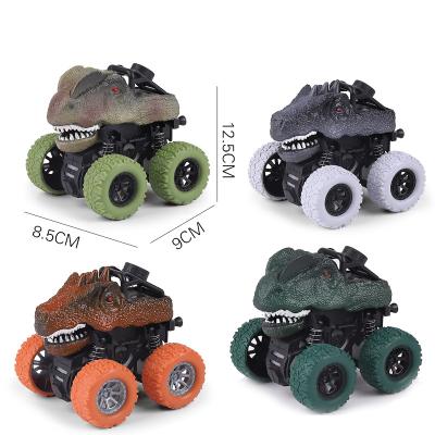 China Shock Proof Spring Juguetes Simulation Dinosaur 4Wd Wholesale High Speed ​​360 Rotating Stunt Car Mini Friction Powered Car for sale