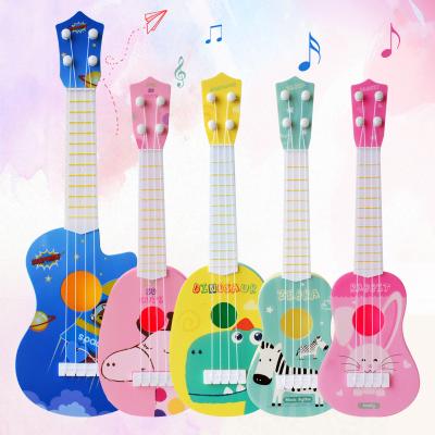 China Smart Teaching Mode New Style Creative Baby Cartoon Animal Model Playable Realistic Ukulele Kids Mini Guitar Musical Toy Smart Instrument for sale