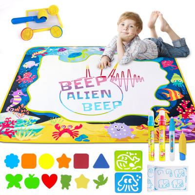 China Large Size 100*80Cm Non-Toxic Graffiti Writing Blanket Children Educational Funny Reusable Drawing Toys Aqua Magic Water Doodle Educational Mat for sale