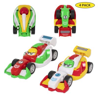 China Hot Sale 4Pcs Non-Toxic Material Amazon Packs Creative Diy Toys Deformation Monster Trucks Inertia Mini Kids Toys Car for sale