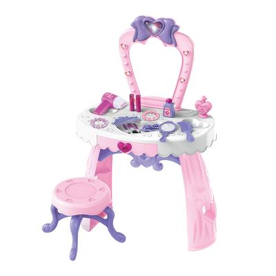 China DIY Pretend Safe & Princess Dressing Desk Play Non-Toxic Children's Bedroom With Light Music Amazon Makeup Set Dressing Table Toy Girls for sale