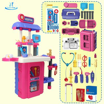 China Eco-Friendly Material Juguetes De Nina Girl Hospital 3 in 1 Doctor's Toys For Kid Preschool Set Kit Medical Portable Suitcase Playing for sale