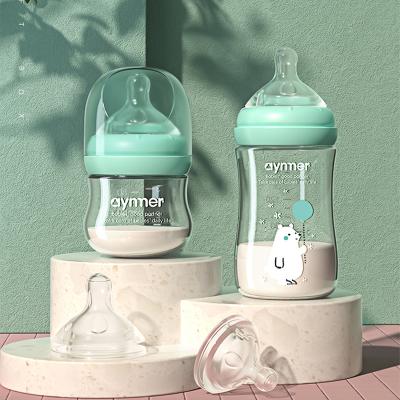 China BPA Free and 160ML 80ML Baby Portable Milk Bottles, Glass Bottle Set with Gift Box for sale