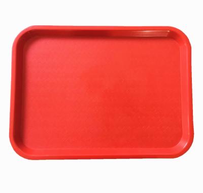 China Red Color Eco-friendly Rectangle Hot Selling KFC 100% PP Fast Food Plastic Tray for sale