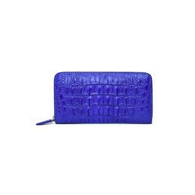 China Logo Waterproof Crocodile Genuine Leather Portable Custom Card Coin Long Zipper Wallet Bag Customize OEM Silkscreen Item For Ladies for sale