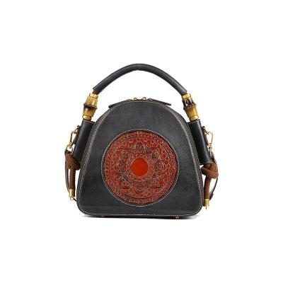 China Hot Sale Portable Luxury Handbags Solid Color Purse Genuine Leather Handbags For Ladies Shopping Cross - Body Shoulder Bags for sale