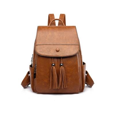 China Portable Lady Fashion Handbag Casual Backpack Bag Women Large Volume Travel Outdoor Backpack With Two Side Pockets for sale